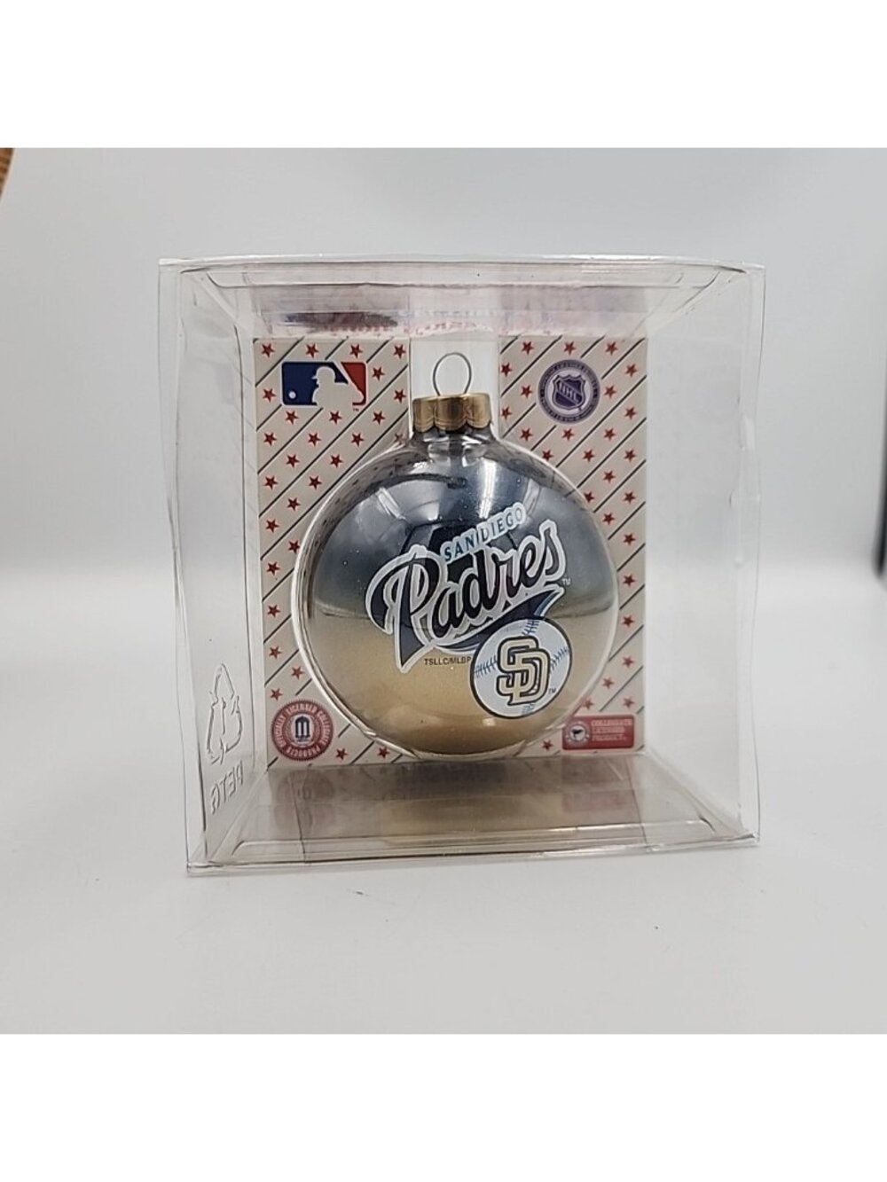 Vintage Toppers San Diego Padres MLB Glass Christmas Ornament New Original Box